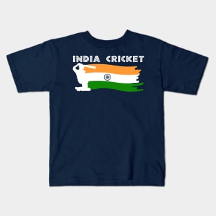 India Cricket With Indian Flag Kids T-Shirt